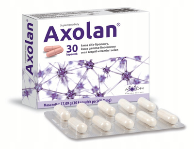 AXOLAN kwas alfa-liponowy witaminy selen ZESTAW 3 x 30 kapsułek