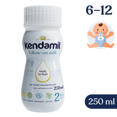 Kendamil mleko następne w płynie dla niemowląt RTF od 6 miesiąca ZESTAW 6 x 250 ml