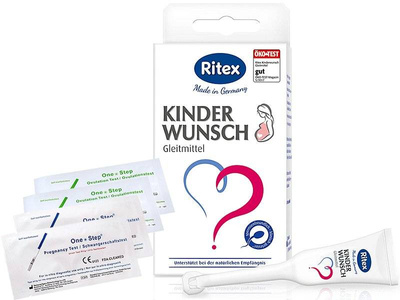 Ritex żel wspomagający płodność 8 x 4 ml + test ciążowy + test strumieniowy