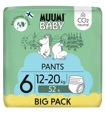 Muumi Baby Pants EKO PIELUCHOMAJTKI 6 junior 12-20 kg 52 sztuki