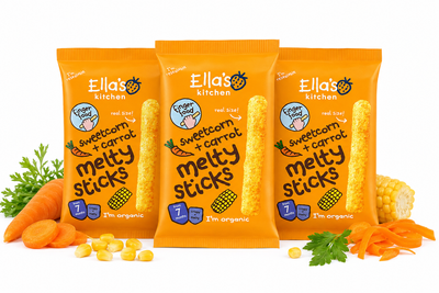 Ella's Kitchen BIO Chrupiące paluszki z kukurydzą i marchewką ZESTAW 3 x 16 g