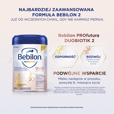 Bebilon PROfutura DUOBIOTIK 2 mleko następne po 6. miesiącu życia ZESTAW 6 x 800 g