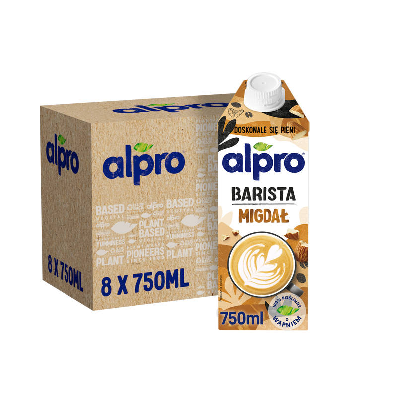 Alpro Barista Napój migdałowy ZESTAW 8 x 750 ml
