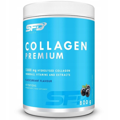 SFD Collagen Premium Kolagen SKÓRA WŁOSY STAWY smak czarna porzeczka 800 g