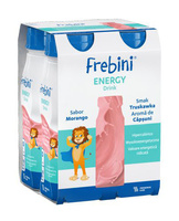 Frebini Energy Drink, smak truskawkowy, 4 x 200 ml. Żywność specjalnego przeznaczenia medycznego. Dla dzieci 1 - 12 lat