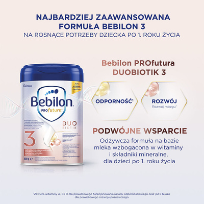  Bebilon PROfutura DUOBIOTIK 3 odżywcza formuła na bazie mleka po 1. roku życia 800 g