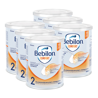 Bebilon Comfort 2 Żywność specjalnego przeznaczenia medycznego dla niemowląt od 6. miesiąca w przypadku kolki lub zaparcia ZESTAW 6 x 400 g