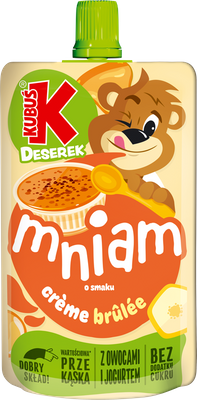 Kubuś Mus MNIAM deser o smaku creme brulee BEZ CUKRU ZESTAW 12 x 100 g