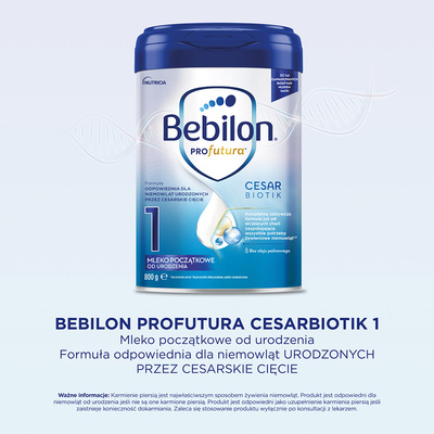 Bebilon PROfutura CESARBIOTIK 1 mleko początkowe od urodzenia dla dzieci urodzonych przez cesarskie cięcie ZESTAW 3 x 800 g