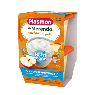 PLASMON Deserek  jabłko z jogurtem 2x120g