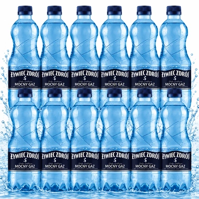 Żywiec Zdrój Mocny Gaz Woda źródlana ZESTAW 12 x 1 l