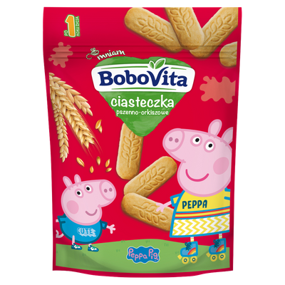 BoboVita Ciasteczka Peppa Pig pszenno-orkiszowe różne smaki mix ZESTAW 6 x 150 g