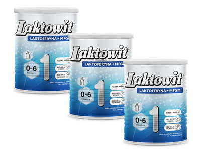 Laktowit 1 LAKTOFERYNA+MFGM mleko początkowe od urodzenia ZESTAW 3 x 400 g
