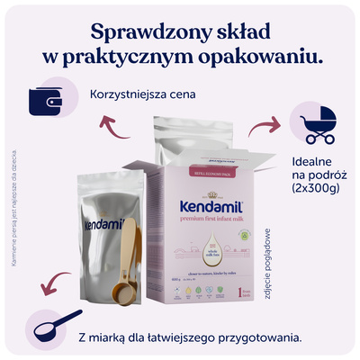 Kendamil Premium Box 1 mleko dla niemowląt od urodzenia ZESTAW 6 x 600 g