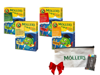 Moller's Omega-3 Rybki różne smaki żelki odporność tran odporność 4x36 sztuk + PIÓRNIK GRATIS!