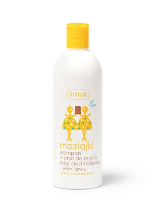 ZIAJA Maziajki Szampon+płyn do mycia dla dzieci lody ciasteczkowo-waniliowe x400 ml
