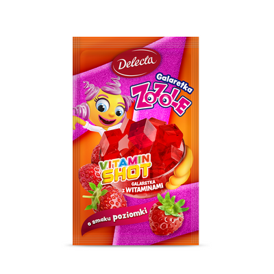 Delecta Galaretka Vitamin Shot o smaku poziomki ZOZOLE 70 g