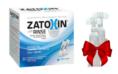 Zatoxin Rinse zestaw uzupełniający do płukania nosa i zatok 30 saszetek + 2 FIOLKI ZATOXIN INHALACJE GRATIS!