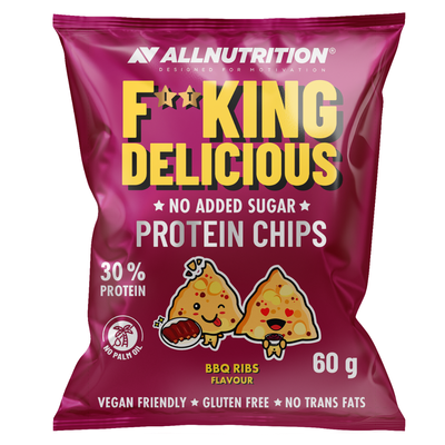 Allnutrition Fitking białkowe chipsy proteinowe o smaku żeberek barbecue 60 g