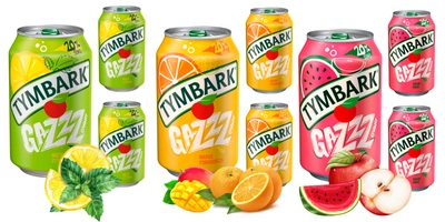 Tymbark Gazzzowany Napoj gazowane MIX różne smaki ZESTAW 9 x 330 ml