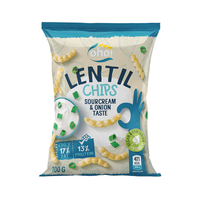 OHO! fit chipsy z czerwonej soczewicy o smaku śmietany i cebuli 100 g