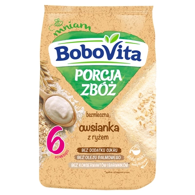 Bobovita Kaszka Porcja Zbóż bezmleczna owsiana z ryżem 170 g
