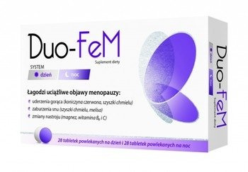 Duo-Fem 28 tabletek dzień+28 tabletek noc. Menopauza