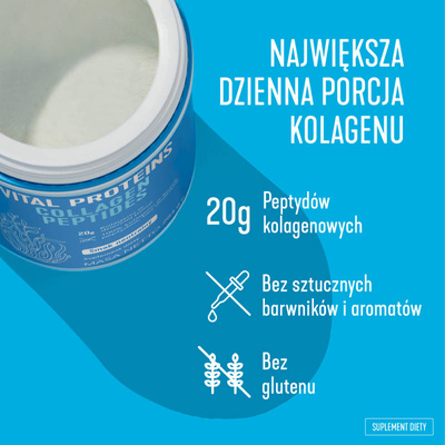 Vital Proteins Collagen Peptides dla młodzieńczego wyglądu, kolagen do picia o neutralnym smaku, 567g