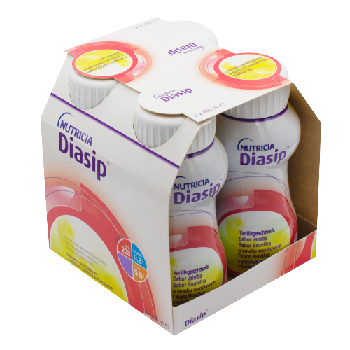 Nutridrink Diasip Napój odżywczo-leczniczy o obniżonej zawartości cukru wanilia 4x200ml