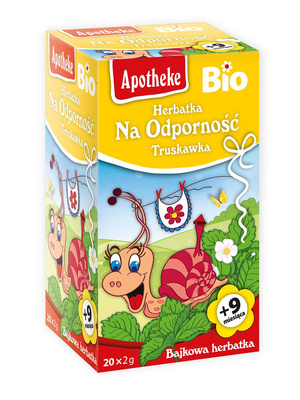 Apotheke herbatka dla dzieci na odporność truskawkowa po 9 miesiącu 20 saszetek