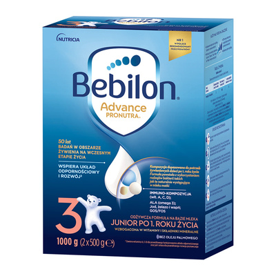   Bebilon 3 Advance Pronutra Junior formuła na bazie mleka po 1. roku życia 1000 g