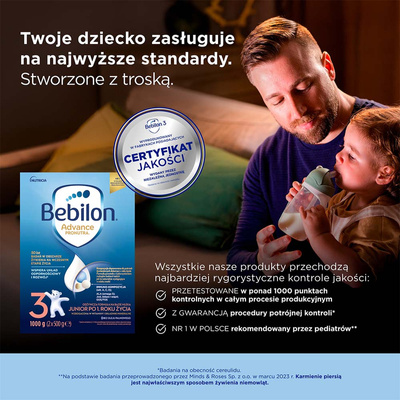   Bebilon 3 Advance Pronutra Junior formuła na bazie mleka po 1. roku życia ZESTAW 8 x 1000 g