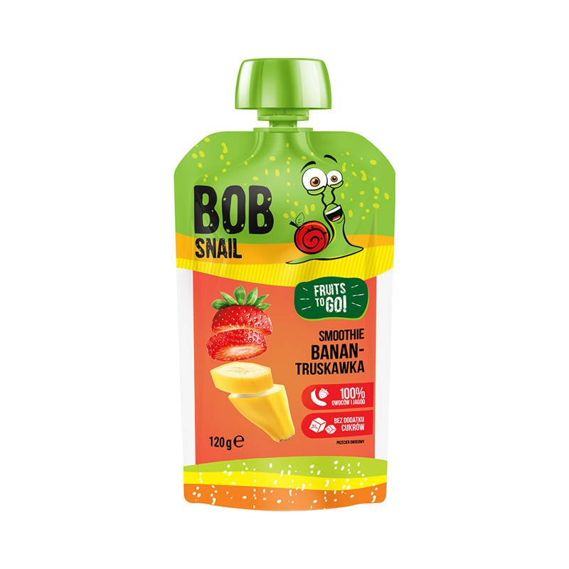 Bob Snail smoothie banan truskawka BEZ CUKRU zdrowa przekąska 120 g