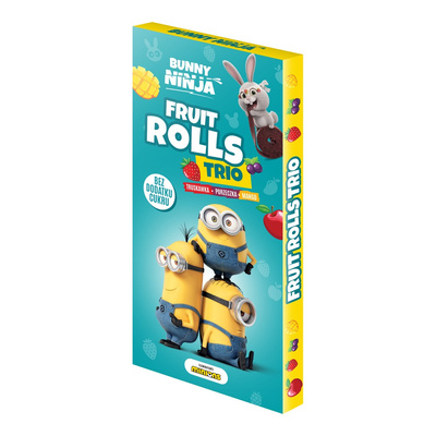 Bunny Ninja FRUIT TRIO ROLLS MINIONKI zdrowe przekąski bez dodatku cukru 45 g