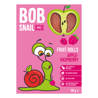 Bob Snail Rollsy owocowe Jabłko Malina bez cukru 60 g