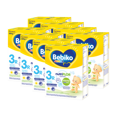 Bebiko Junior 3R Odżywcza formuła na bazie mleka dla dzieci powyżej 1. roku życia ZESTAW 8x600g