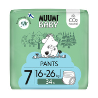 Muumi Baby Pants EKO PIELUCHOMAJTKI 7XL 16-26 kg 34 sztuki + CHUSTECZKI BEGGS GRATIS!