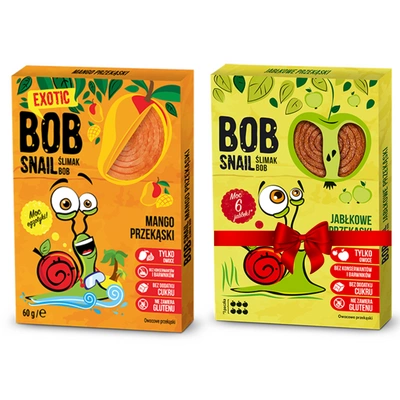 BOB SNAIL Przekąska mango bez cukru 60g + jabłko 60 g GRATIS!