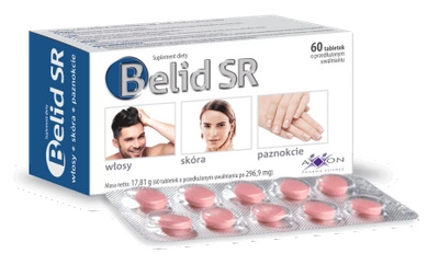Belid SR Suplement diety z biotyną na zdrowe włosy, skórę i paznokcie 60 tabletek