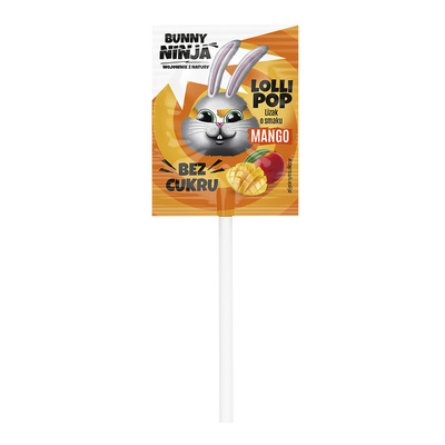 Bunny Ninja lizak owocowy LOSOWY SMAK bez cukru 1 sztuka 6 g 