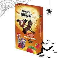 Bunny Ninja Halloween słodkie owocowe przekąski dla dzieci 6 szt + TATUAŻ!