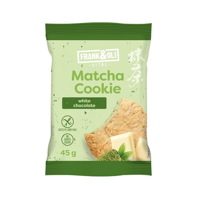 Ciastkeczko owsiane Matcha z białą czekoladą bez dodatku cukru 45 g