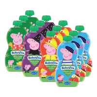 BoboVita Peppa Pig Zestaw Mix Musów po 6 miesiącu 12x100g