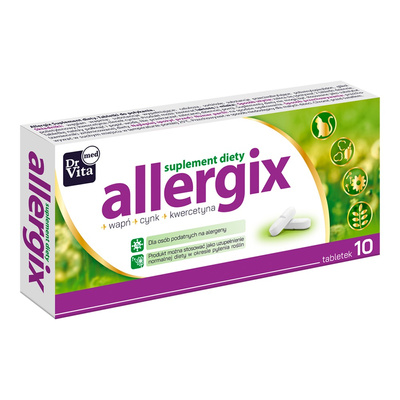 DrVita Allergix calcium + kwercetyna + cynk NA ALERGIĘ 10 tabletek