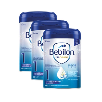 Bebilon PROfutura CESARBIOTIK 1 mleko początkowe od urodzenia dla dzieci urodzonych przez cesarskie cięcie ZESTAW 3 x 800 g