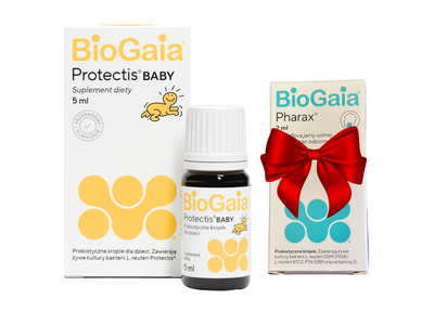 BioGaia Protectis Baby Suplement diety probiotyczne krople dla dzieci 5 ml + PHARAX 2 ml GRATIS!