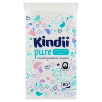 Kindii Pure Bawełniane płatki dla niemowląt ZESTAW 10 x 60 sztuk