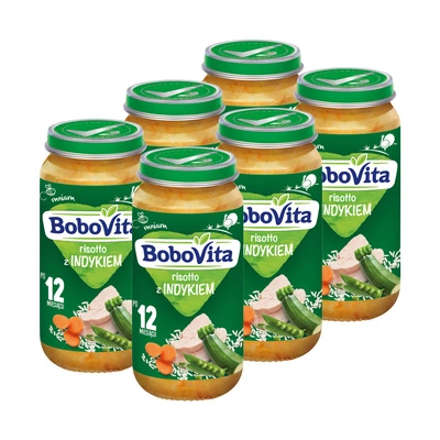 Obiadek dla dziecka BoboVita Junior Risotto z indykiem 1-3 lata ZESTAW 6x250g