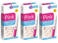 Pink Test ciążowy strumieniowy super czuły 3 sztuki