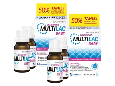 Multilac Baby synbiotyk krople dwupak 2x5 ml ZESTAW 2 opakowań